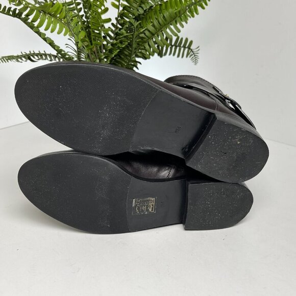 Tory Burch Colton Flat Leather Bootie Dark Brown logo Size 6 - Picture 8 of 15